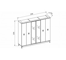 Шкаф платяной 6-и дверный Алвис (ALVIS) ALVIS-34 Шкаф платяной 6-и дверный Алвис (ALVIS) ALVIS-34