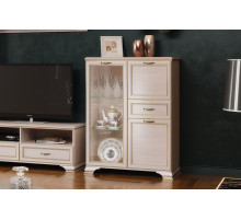 Шкаф низкий "тумба-витрина" Сиена (Бодега Белый) Шкаф низкий "тумба-витрина" Сиена (Бодега Белый)