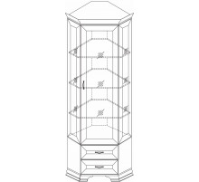 Шкаф-витрина угловой Сиена (Бодега Белый) Шкаф-витрина угловой Сиена (Бодега Белый)