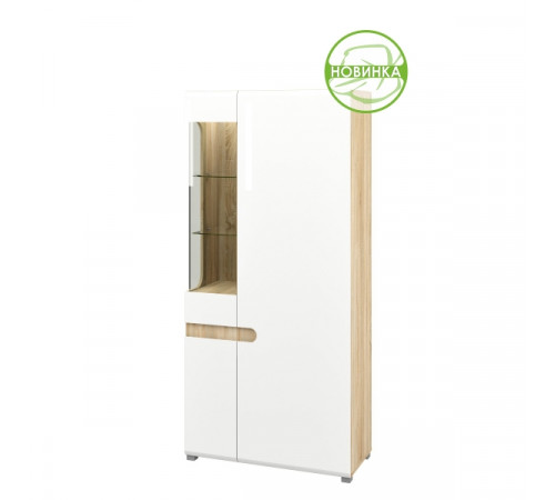 Двухстворчатый комбинированный шкаф в гостиную Леонардо МН-026-19 белый правый Двухстворчатый комбинированный шкаф в гостиную Леонардо МН-026-19 белый правый