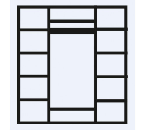 Четырехстворчатый шкаф для одежды с зеркалом Венеция ВНШ1/4 (дуб седан)